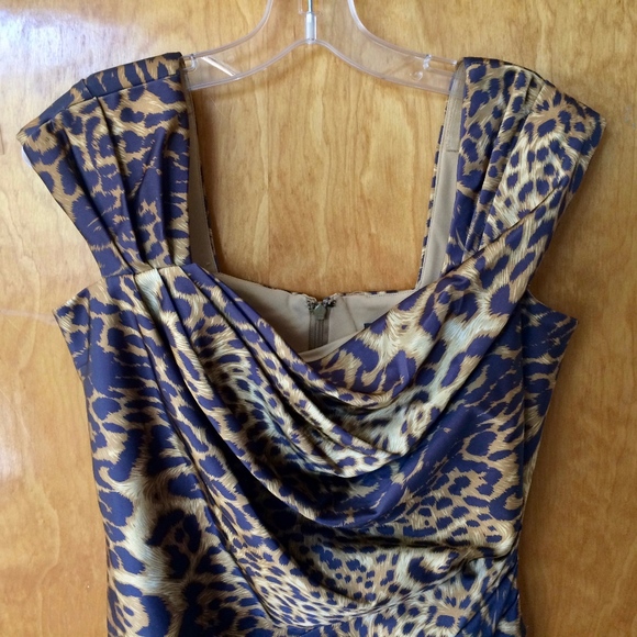 Leopard Print Tadashi Shoji Cocktail Dress - 10 - Picture 3 of 6